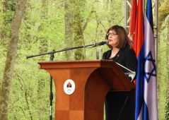 15 April 2018  The National Assembly Speaker at the commemoration at Donja Gradina memorial grounds